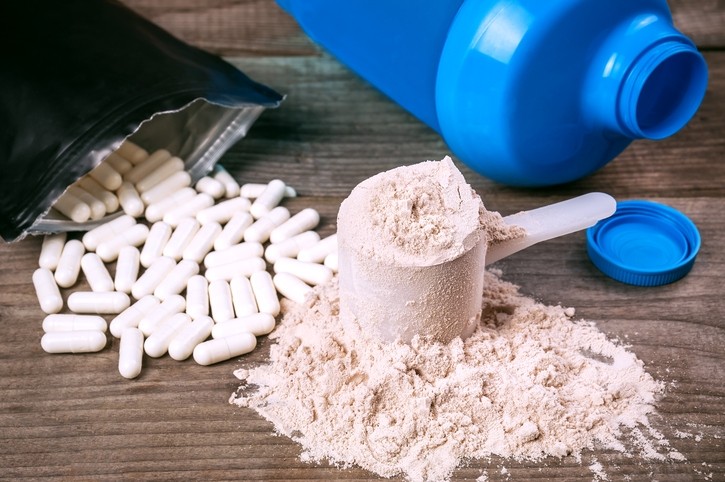 Protein supplements aid muscle repair and growth, supporting workout recovery and overall strength.
